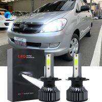 Flightcar ชุดไฟฉายติดศีรษะหลอดไฟ LED สีขาว6000K สำหรับโตโยต้ารุ่นอินโนวา2006-2012อุปกรณ์เสริม2ชิ้น