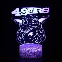 Anime Figure Night ไฟ Yoda Baby Darth Vader การ์ตูน Action Figure Decor Home Novelty LED 3D ตุ๊กตาสะสม Gift