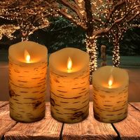 3PCS Set Flameless Electronic LED Candles With Remote Control Uneven Edge Paraffin Wax Battery Candles For Party Home Decor