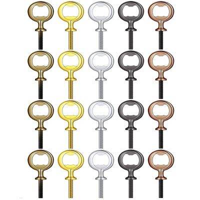 40Pcs Metal Bottle Opener Blanks Stainless Steel Bottle Opener Inserts Kit Threaded Beer Opener Hardware,5 Colors