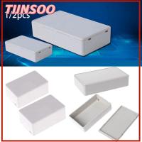 TIINSOO 1/2pcs ร้อน พลาสติก ABS ขาว/เทา DIY โครงการฝาครอบกันน้ำ กล่องโครงการอิเล็กทรอนิกส์ กล่องใส่เครื่องมือ กล่องใส่ของ