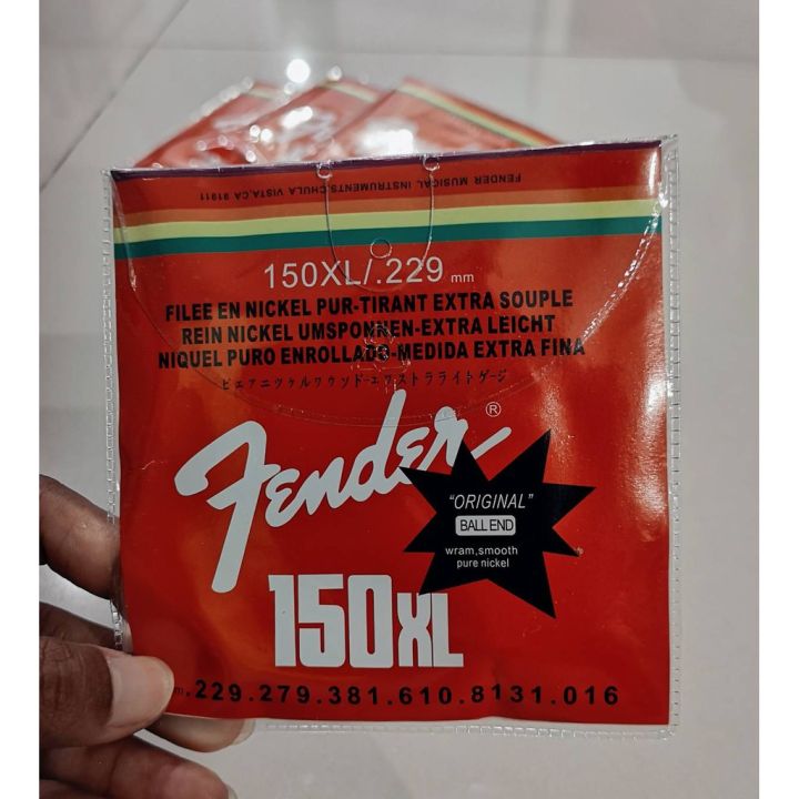 hot-สินค้าขายดีมากๆๆๆ-สายกีตาร์ไฟฟ้าชุดสตริง-1-6-สตริง-009-040-fender-ซองสีแดง