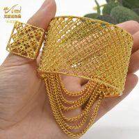 ANIID สร้อยข้อมือกำไลข้อมือชุบทอง24K พร้อมแหวนสำหรับผู้หญิงดูไบงานแต่งงานงานเลี้ยงอาหารค่ำสุดหรูของขวัญเครื่องประดับ