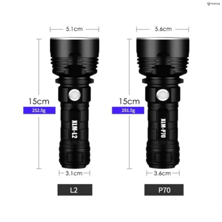 Most Powerful XHP50 High Lumens Tactical Flashlight, Rechargeable