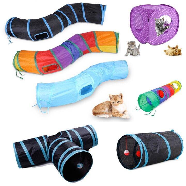 〖Love pets〗 Cat Toys Tunnel Foldable Pet Cat Kitty Pet Training