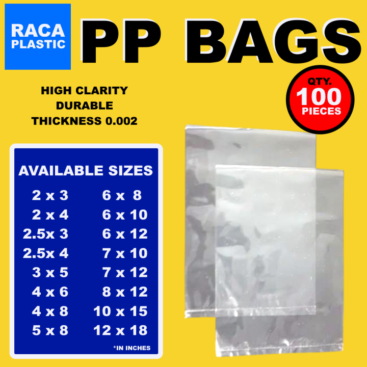 (Polypropylene) PP Plastic Bags for Product Repacking, etc. 100pcs