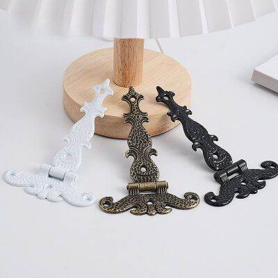 1PCS Vintage Alloy Flower Shaped Vertical Hinge for Home Decoration Hardware European Style Box Connection Lotus Leaf Printed Accessories