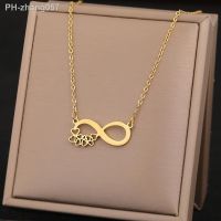 ♕☁ Stainless Steel Necklaces Elegant Exquisite Heart Infinity Symbol Heartbeat Pendants Chain Trend Fine Necklace For Women Jewelry