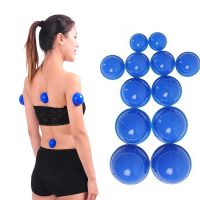 ✆卍 12 Pcs Vacuum Cupping Glasses Silicone Family Body Massage Helper Facial Body Massage Therapy Stress Reliever Cupping Cup