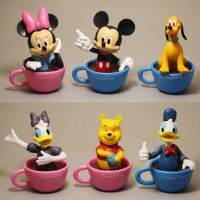 【MSSugar toy】Disney โดนัลด์ดั๊กกู๊ฟฟี่,ของเล่น MSSugar Hiasan Mobil เค้กตุ๊กตาของเล่นตุ๊กตาขยับแขนขาได้วินนี่พูห์6ชิ้น/ชุด