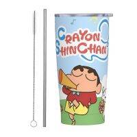 Crayon Shin-Chan 20Oz แก้วกาแฟแก้วแบบมีหลอดรถ (พร้อมหลอด) ฝา PS 304ด้านในของถ้วยวัสดุ201ด้านนอก