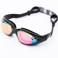 Swimming Glasses Silicone Antifogging Swimming Goggles with Large Frames Have Earplug Electroplated Uv Protection Goggles