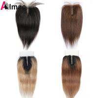 4x1 T Part Lace Closure Ombre Honey Blonde Natural Color Remy Straight Indian Human Hair Light Brown Swiss Lace Middle Part