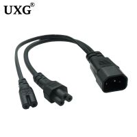 Y Type Splitter Power Cord IEC320 C14 Plug 3 Prong Male Power Cable Cord 30cm AC Power Adapter To C7 C5 Female Power Cable