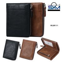 SKM Mens Casual RFID Zipper Multi-Card Short Wallet WLM111