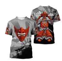 Samurai Tattoo T-Shirt 3D Printed Japanese Demon Men Harajuku Casual Short Sleeve Tops - TX-4(Asian Size)