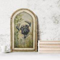 ஐ✾ Wall Picture Frame Durable Unique Wood Pet Cat Dog Photo Frame Decoration Household Supply