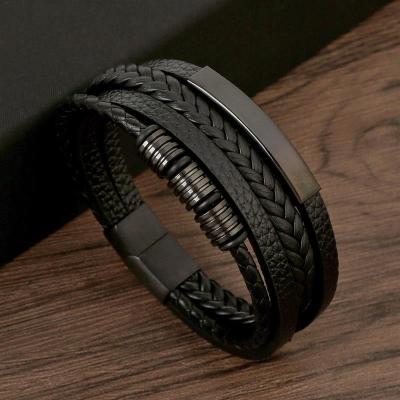 Classic Mens Leather Bracelet New Style Hand-woven Multi-layer Combination Accessory Fashion Man Jewelry Wholesale Dropshipping