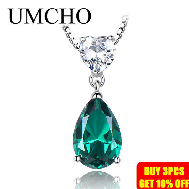 umcho-2019-new-fashion-925-sterling-silver-pendant-necklace-for-women-nano-emerald-zircon-chain-anniversary-necklace-with-chain