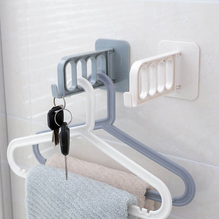 folding-storage-hooks-multifunctional-clothes-hanging-wall-plastic-traceless-hanger