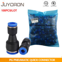 100Pcs PG Air นิวเมติก 10 มม. 8 มม. 6 มม. 12 มม. 4 มม. OD ท่อ TOUCH Push Into ตรงอุปกรณ์แก๊สพลาสติก Quick Connectors-Ludeiur