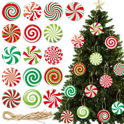 2024 New Years Eve Decorations Xmas Tree Decorations Candy Themed Christmas Ornaments Noel Candy Hanging Pendants Merry Christmas Party Décor Happy New Year 2024 Decorations Sweet Candy Ornaments For Christmas Festive Xmas Tree Candy