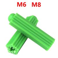 M6 M8 Green Plastic Expansion Tube/rubber Plug/nylon Plunger/Drywall Plastic Wall Plug Anchor Plug Fixing Wall Anchor 200pcs Nails Screws Fasteners