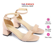 Giày sandal nữ cao gót 5 phân bít hậu đế vuông cao cấp NUDDO_N505S