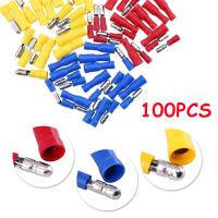 100PCS/50Pairs Female Male Bullet Butt Connectors Insulated Electric Connector Crimp Bullet terminal for 22~16 AWG Audio Wiring Electrical Circuitry