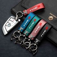 Auto Parts Premium Carbon Fiber Pattern Car Keychain Custom Keyring For Honda Type R Racing Type S Sport Civic Accord Crv Hrv