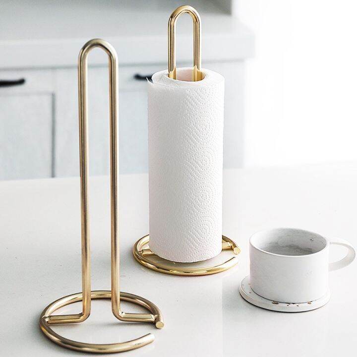 [Leslye] Kitchen Gold Iron Vertical Paper Towel Holder/Dining Table ...