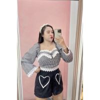 #เสื้อสาวอวบ#เสื้อสก็อตแต่งลูกไม้#เสื้อน่ารักๆ#plussize#พลัสไซร์