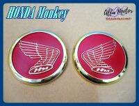 HONDA MONKEY CIRCLE PLASTIC "RED" &amp; "GOLD" EMBLEM STICKER #โลโก้ทรงกลม พื้นแดง กรอบทอง พร้อมกาวติด สินค้าคุณภาพดี