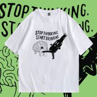 (?พร้อมส่งเสื้อเฮีย?)เสื้อ stopdrinking 100  ผ้าดีมากก มีขาวและดำ  ทั้งทรงปกติและ OVERSIZE