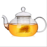 7 PCS Glass 800ML Tea Kettle Infuser Gift Set,Borosilicate Glass Teapot With Removable Glass Strainer and 6 cups