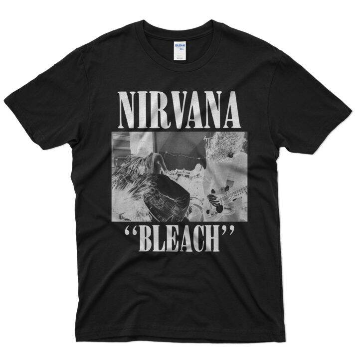 พร้อมส่ง-เสื้อยืด-พิมพ์ลายวงเมทัล-nirvana-bleach-สไตล์วินเทจ-คุณภาพสูง-p70g