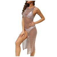 ZZOOI Fashion Hollow Bathing Swimwear Women Bikini Smock Beach Suit Formal Cocktail Dresses for Juniors 3/4 Sleeve Dress for Women