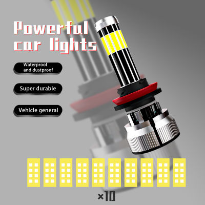 100W LED ไฟหน้ารถ10ด้าน Bright COB ชิปหลอดไฟอัตโนมัติ12000LM H1 H3 H4 H7 9005 9006ไฟแสดงสถานะรถหลอดไฟ Canbus Led
