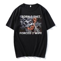 Fashion Anime Men Tshirt Short Sleeve The Born To Forced To Wipe Print Top Summer Clothing High Quality Cotton Oversize Tee