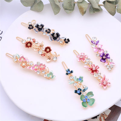 Crystal Side Clip Flower Hairpin For Women Luxury Crystal Clip Wedding Hair Decoration Women Fashion Hairpin