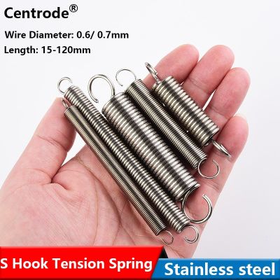 304 SUS extension spring  length 70-120 mm  Wire diameter 0.6 0.7 0.8mm tension spring  open hook extension spring  hook spring Electrical Connectors