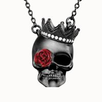 JDY6H Classic Creative Popular New Skull Rose Pendant Necklace, Men Daily Accessories, Birthday Gifts, Commemorative Gifts