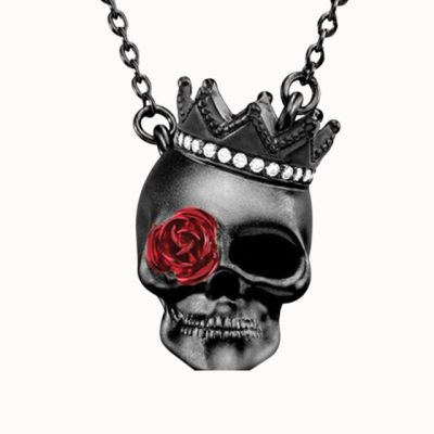 JDY6H Classic Creative Popular New Skull Rose Pendant Necklace, Men Daily Accessories, Birthday Gifts, Commemorative Gifts