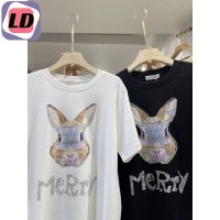 LD เสื้อยืดหน้ากระต่ายฟรุ้งฟริ้ง ป้าย its me basic เสื้อยืดถูกๆ  rabbit  no rhinestones เสืเอยืด เสื้อยืดถูก ใส่สบายคุณภาพดี เข้าทรง ไม่เสียง่าย