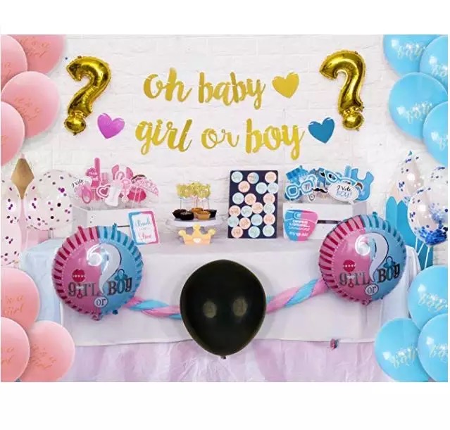 Boy Girl Gender Reveal Baby Shower Party Supplies Tableware Decorations Girl 