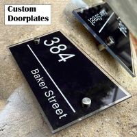 ﺴ◄ Custom House Numbers Letters Address Plaque Acrylic Door Plates Customized Outdoor Floating Street Road Signs For Yard Mailbox