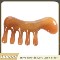 ? boloni NATURAL OX Horn Gua Sha เครื่องมือขูดจุดนวดร่างกายเต็มรูปแบบหวีฟันกว้าง