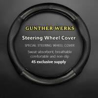 npuh Non-slip Case For GUNTHER WERKS 911 Steering Wheel Cover Genuine Leather Carbon Fiber