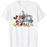 NEW เสื้อยืดลำลอง เสื้อยืดกีฬา Disney Mickey Mouse And Friends T-Shirt Popular T-shirts เสื้อยืดผู้ชาย เสื้อยืดผู้หญิง เสื้อยืดผ้าฝ้ายแท้