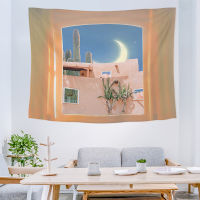 :Wall Decor Tapestry Aesthetic Room Decor Ins Window Scenery Decoration Tapestry Wall Hanging Cloth Bedroom. Paint Decoration